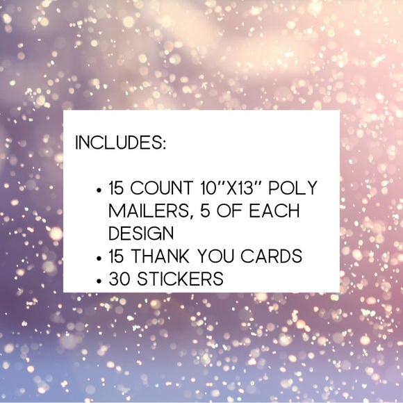 10x13 floral poly mailers bundle 15 - plus mystery thank you cards and stickers - Picture 8 of 8